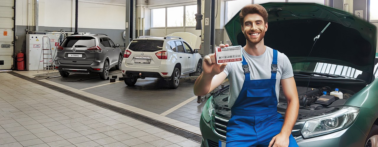 При прохождении ТО или замене масла карта помощи Nissan Assistance в подарок!